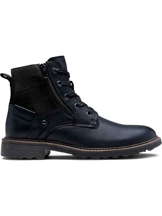 Men\'s Black Leather Casual Boots Zipper Chukka Boots main image 5